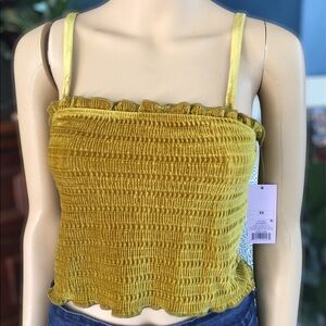 Vintage Y2K 90s Yellow Mustard Spaghetti Strap Top Size Xsmall